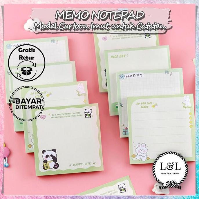 HAZORUN Sticky Notes Karakter Hewan Lucu Sticky Notes Desain Unik Dan Warna Ceria Sticky Notes Untuk