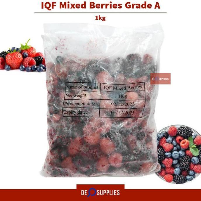 MIXED BERRIES FROZEN IQF 1KG - MIX BERRIES BERRY JUICE PREMIUM