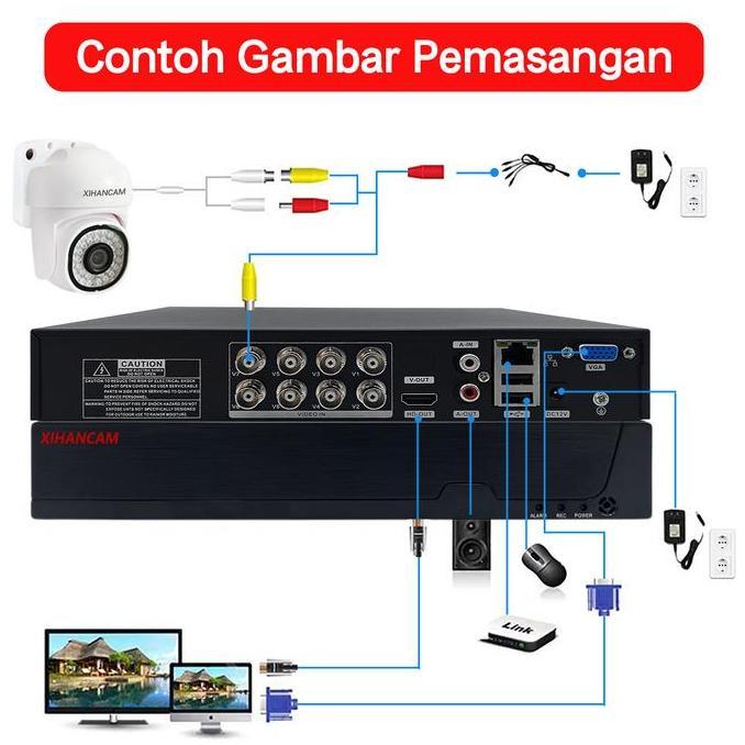 XIHANCAM 5MP Paket CCTV 8 Channel Kit Kamera CCTV Analog PTZ Audio Paket DVR CCTV 8CH Komplit