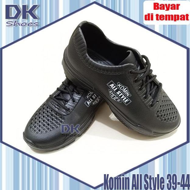 Shoe- Komin All Style 39-44 / Sepatu Karet Pria Hitam / Sepatu Sneakers Pria
