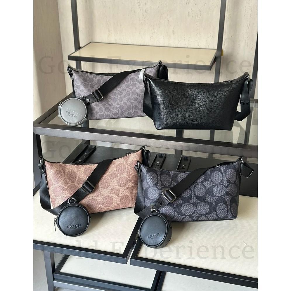 COACH Small Finn Crossbody Bag with Tas Selempang Pria Pouch In Maxi Signature Canvas