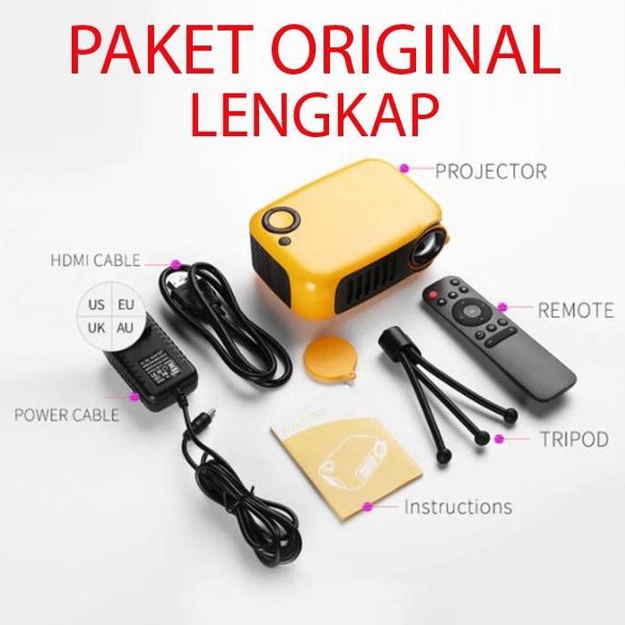 HAZORUN Mini Projector A2000 Full HD 1080P Video Portable PAKET LENGKAP ORI Lcd Screen Proyektor Lap