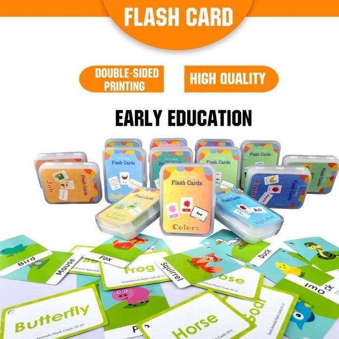 Flashcard  English Anak Plus Kotak / Kartu Pintar Balita / Flashcard / Flash Card Balita Murah