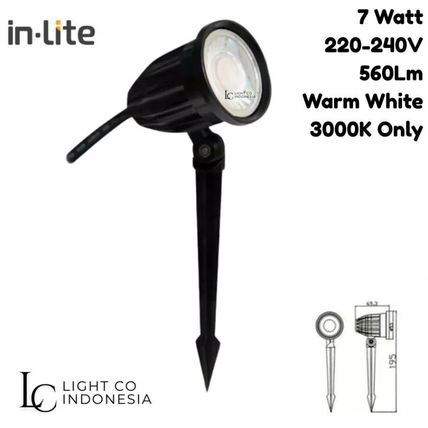 Inlite Led Spike Light Ingl011 7 Watt Warm White 3000K Lampu Taman Inlite