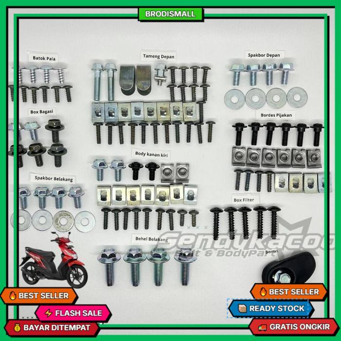 Baut Body Beat Karbu / Baut Honda Beat Karbu Full Body Produk Andalan Toko