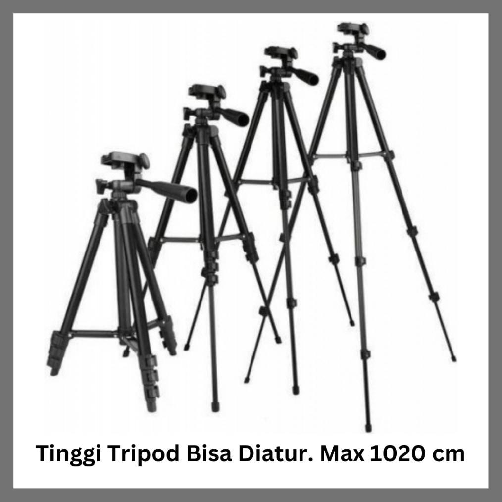 TERBARU Tripod 3120 Tinggi1 Meter With Hp Stabilizer Stand Holder Handphone, Camera Konten Kreator