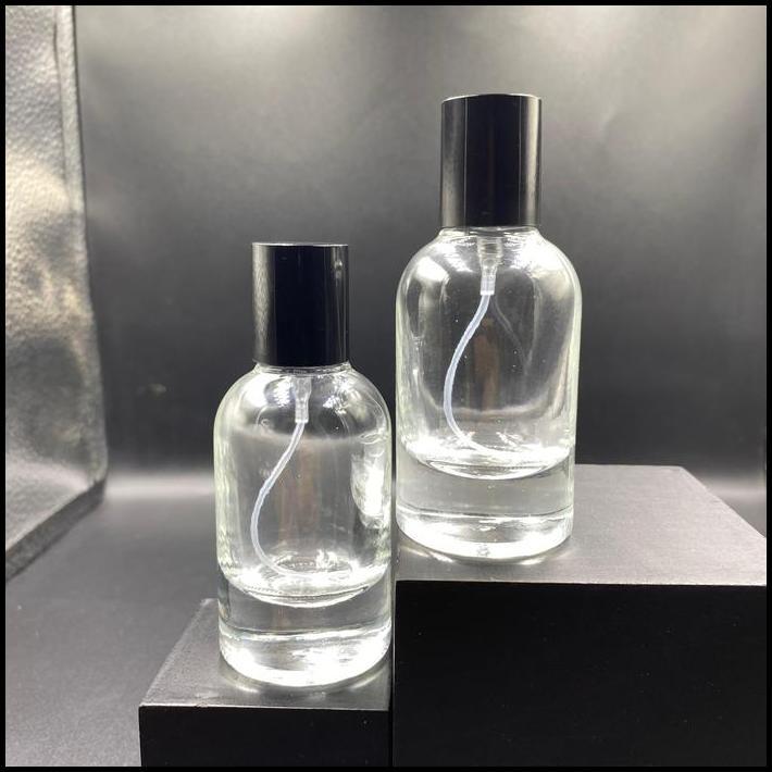 Botol Parfum Bulat 30ml cap Hitam Semi Press / Botol Parfum 30ml Bulat