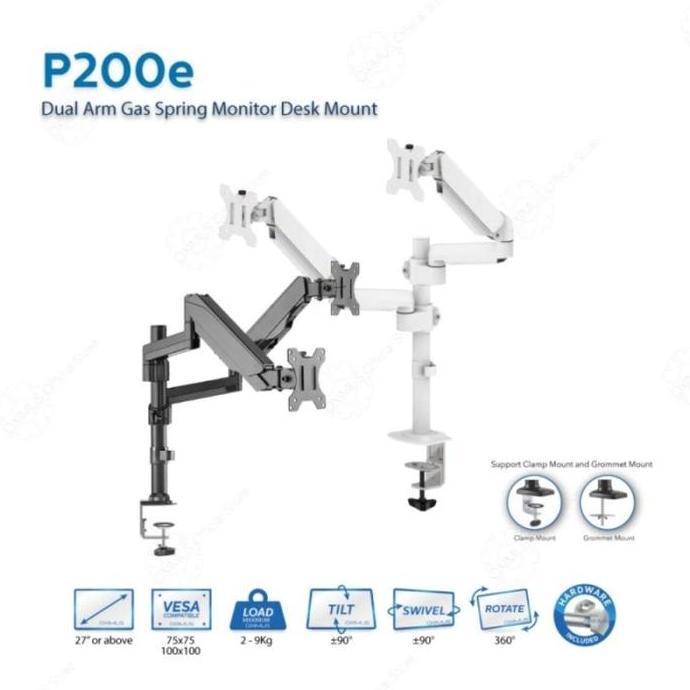 Bracket TV Monitor Gas Spring Oximus P200E Dual Monitor Oximus Dual Arm Gas Spring