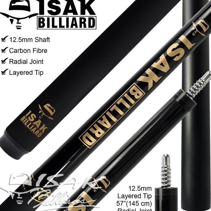 ISAK BILLIARD CARBON CUE - RADIAL HAT LOGO LOW DEFLECTION STICK BILLIARD