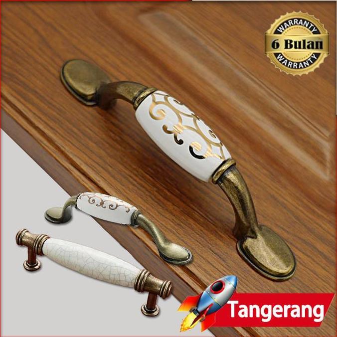KANJALO Handle Pintu Lemari Dan Handle Laci Ceramic Crack Vintage
