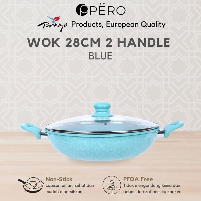 [LUMATORE] [RICKY HALIM] PERO MER CIN WOK 28 CM 2 HANDLE + LID