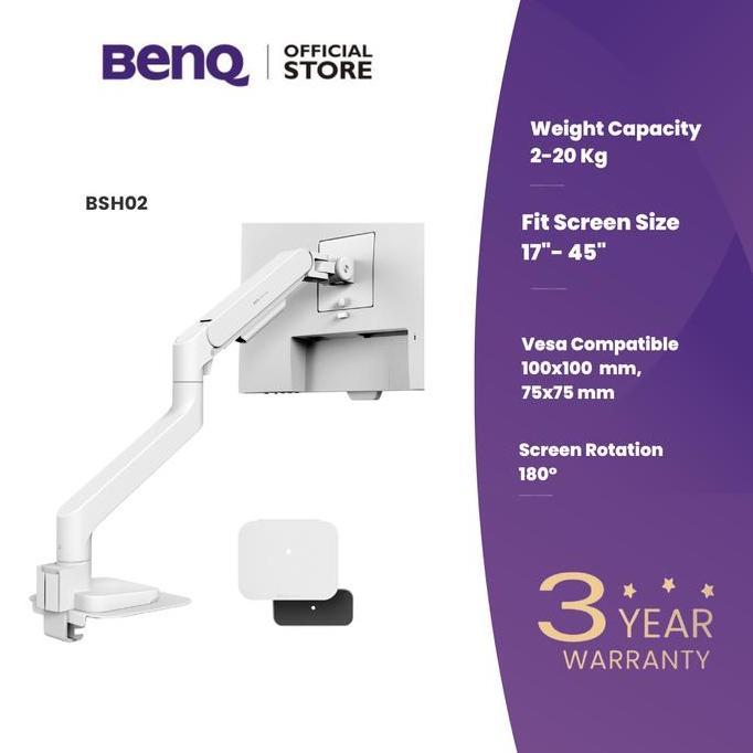 Best Seller Benq Bsh02 Ergo Monitor Arm - Mount Desk Untuk Layar 17" Hingga 45" Kapasitas 20Kg Garan