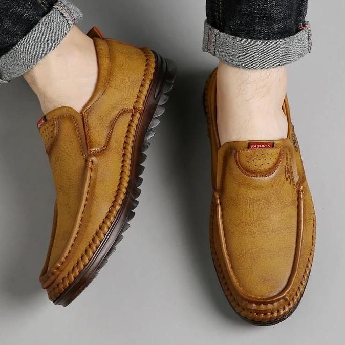 Casual- Pamate Sepatu Pria Kulit Style Bisnis Santai Bahan Berkualitas Tinggi Cocok Semua Acara Ootd