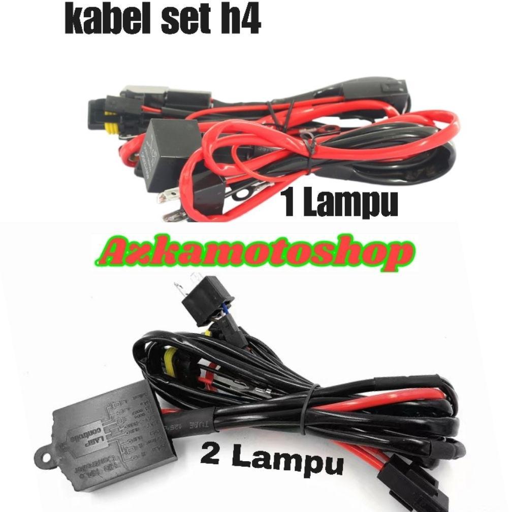 Hemat Kabel Relay Set Lampu Mobil Led & Hid H4 Hi Low / Biled Projector