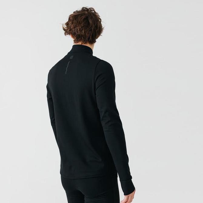 Decathlon Kalenji Kaos Lari Pria Hangat - Hitam - 8487923