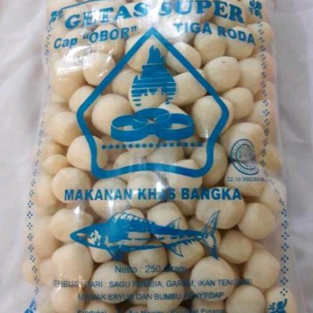READY KERUPUK GETAS IKAN TENGGIRI SUPER CAP OBOR TIGA RODA BIRU 500 GRAM