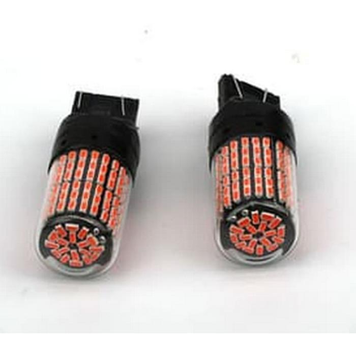 Bohlam lampu LED Rem mobil super terang Stop T20 7443 double 144 SMD 3014 senja dan rem TERANG