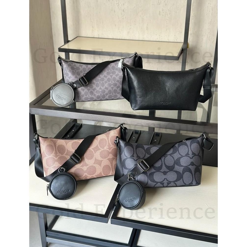 COACH Small Finn Crossbody Bag with Tas Selempang Pria Pouch In Maxi Signature Canvas