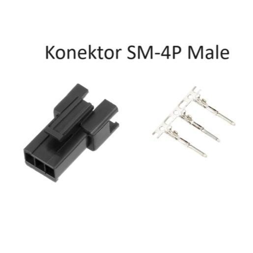 HOUSING KONEKTOR BATERE JST SM 4PIN SM-4P 2.54MM MALE HOUSING CRIMP SOKET HITAM 4PIN AS27