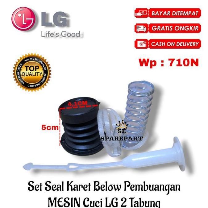 WP 710N SET SEAL KARET + TALI PEMBUANGAN MESIN CUCI LG 2 TABUNG PREMIUM