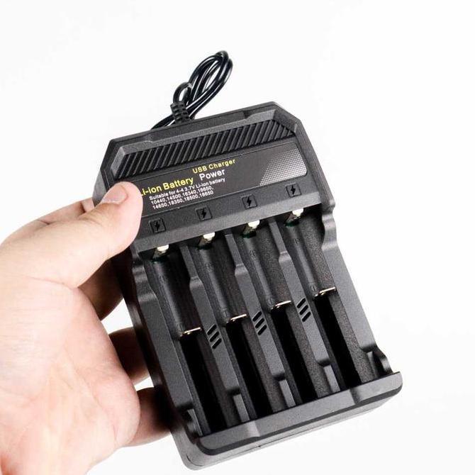 Homz- Charger Baterai Casan Batre Universal 18650 18350 26650 16340 14500