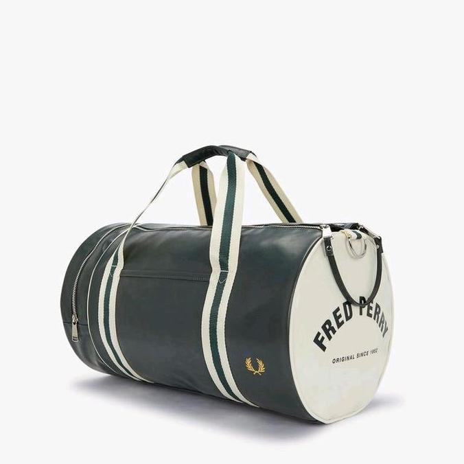 TAS BARREL BAG FRED PERRY NIGHT GREEN ORIGINAL AUTHENTIC