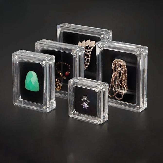 ACRYLIC JEWELRY BOX GEMSTONE CASE JEWELRY DISPLAY BOX - UNTUK TOKO EMAS PERAK