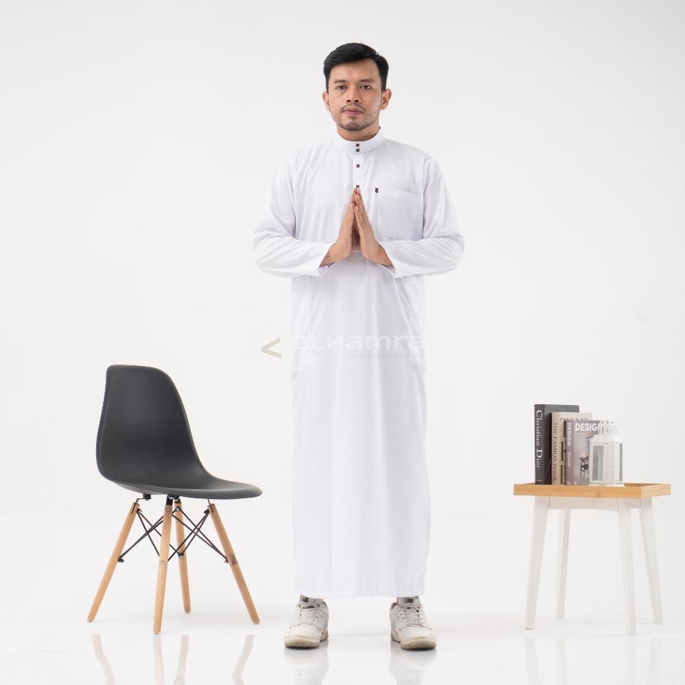 TERBARU elhamra - Jubah Slimfit Dewasa Gamis Pria Kancing Sultan Bahan Toyobo M33B