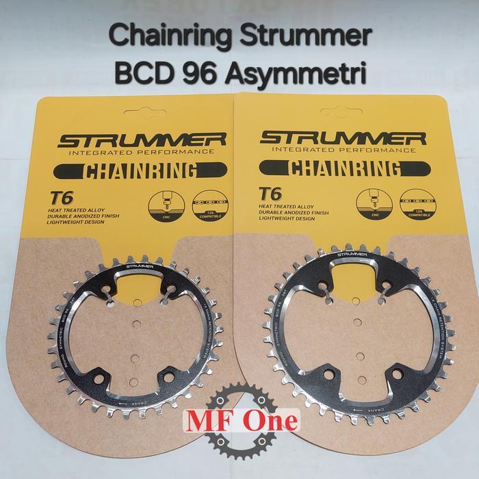 Chainring Strummer BCD 96 Asymmetric / Asimetris Round / Bulat 32T 34T 36T 38T 40T Narrow Wide