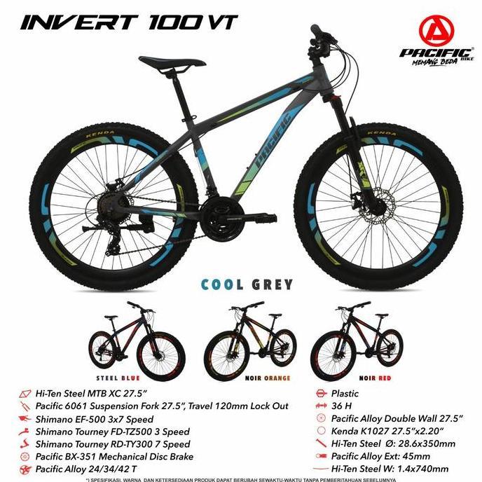Terlaris Sepeda Gunung Mtb 27.5 Pacific Invert 100 Vt