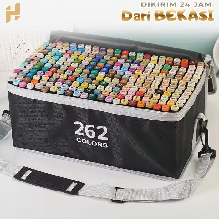 Twin Marker Spidol 262pcs Colors Spidol Set Sketch Marker Spidol Dual Side Fine Art Marker