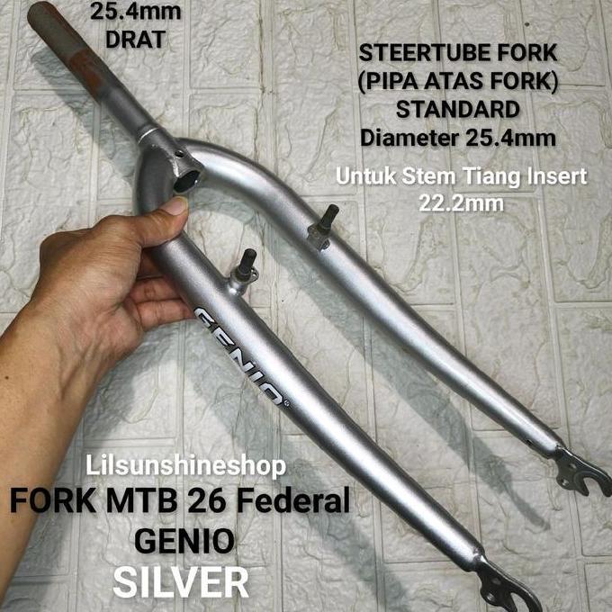 Fork Sepeda 26 Federal Jadul GENIO Garpu Pipa Steertube Standard DRAT ULIR 25.4mm Untuk Stem Tiang B