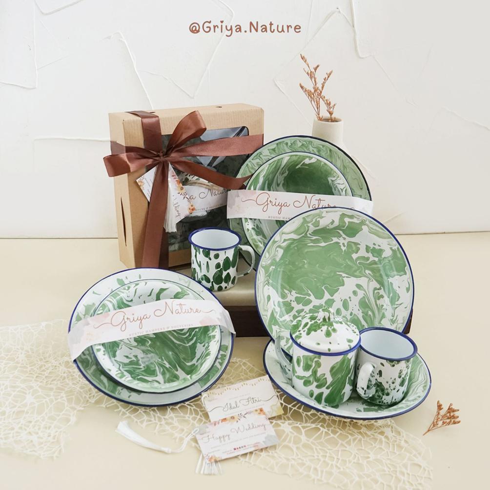 Free Ongkir [Griya Nature] Kayshila Hampers | Kado Pernikahan /Hampers Set Mangkok + Piring + Mug Bl