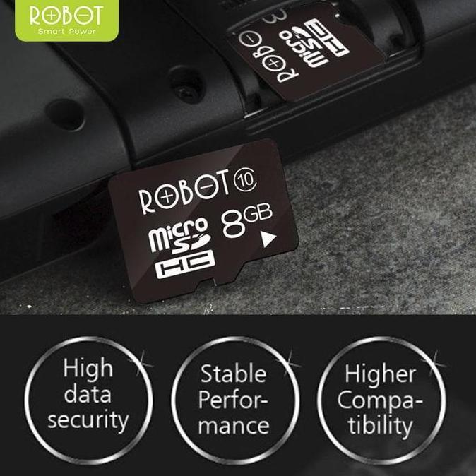 ROBOT Micro SD TF 4GB / 8GB / 16GB / 32GB Memory Card Kartu Memori HP Tablet Class 10 Original Garan