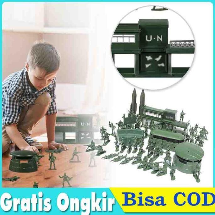 56pcs 5cm army men soldier figures Set mainan edukasi anak