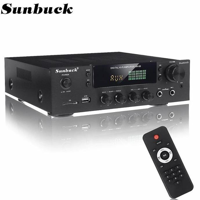 Sunbuck Audio Amplifier Bluetooth EQ Karaoke 2000 W - Black AV - 80