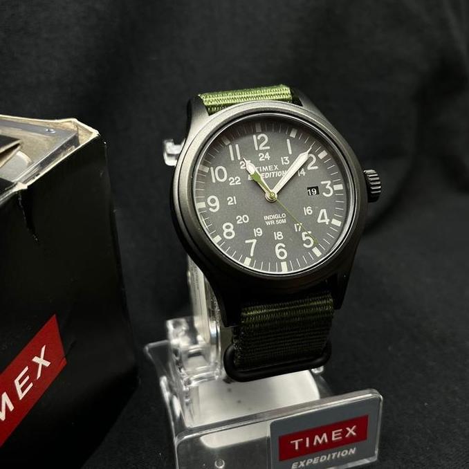 Clock- Jam Timex Tw4B04700, Timex Prabowo Men'S "Expedition" Green Nylon