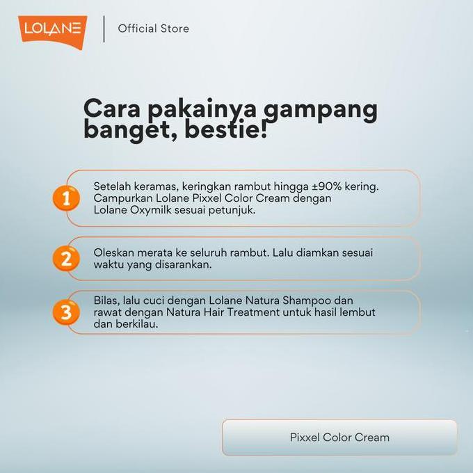 Hair- Lolane Pixxel Color Cream 50 Gr + Oxymilk | Cat Rambut Lolane + Oxidant | Perna Rambut Lolane 