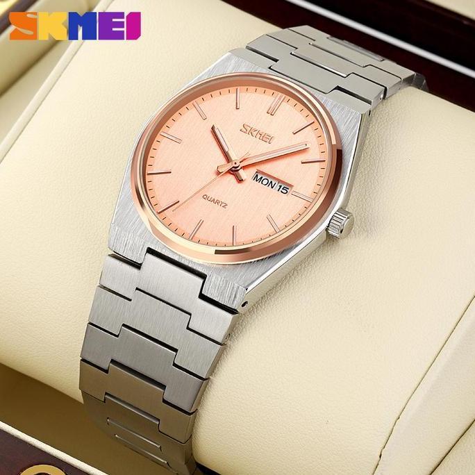 Clock- Jam Tangan Pria Analog Tali Stainless Steel Skmei 9288