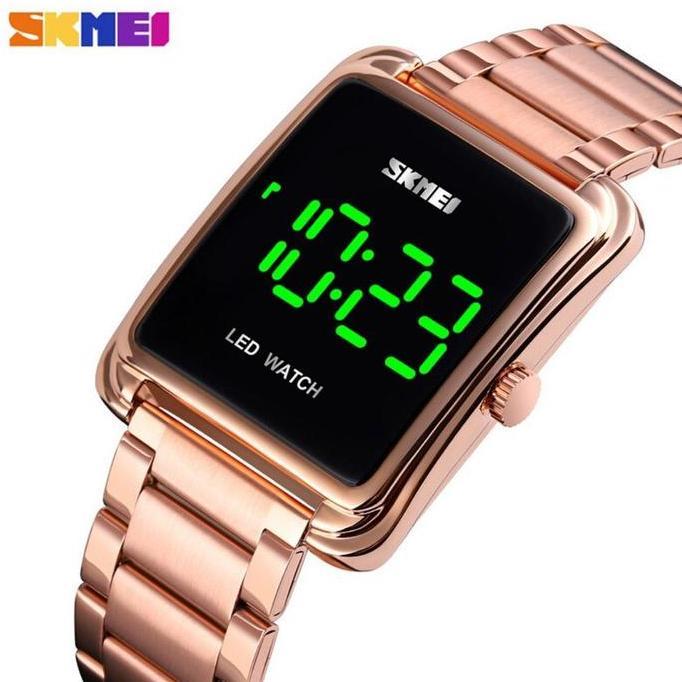 Clock- Jam Tangan Pria Dital Tali Stainless Skmei 1505