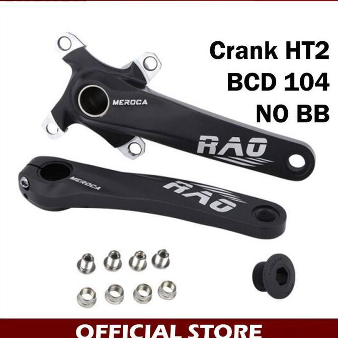 Cycle- Meroca Rao Crankset Tanpa Bb Ht2 Crank Set Hollowtech Bcd 104 Hitam