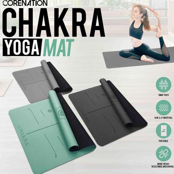 CoreNation Matras Chakra Yoga Mat 4.5MM | Workout Mat Anti Slip | Yoga Mat Lux Matras Olahraga Senam
