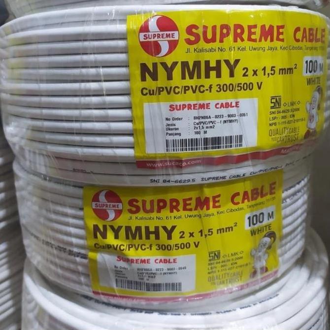 Promo Kabel NYMHY 2X1,5 Supreme Kabel Serabut 2x1,5 Supreme @100M Diskon
