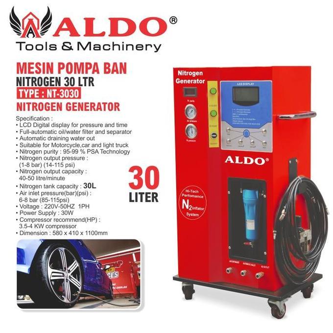 TERMURAH - MESIN POMPA BAN NITROGEN 30 LTR TYPE : NT-3030  / PENGISIAN ANGIN / NITROGEN GENERATOR AL