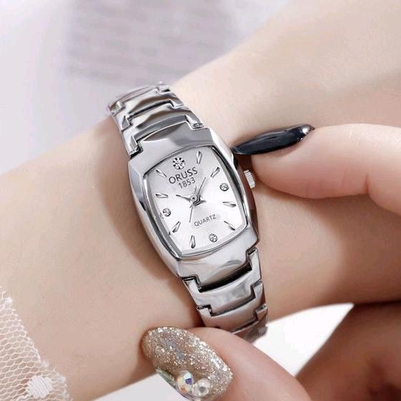 PREMIUM JAM TANGAN WANITA ORUSS ORIGINAL KECIL KOTAK GARANSI ANTI AIR
