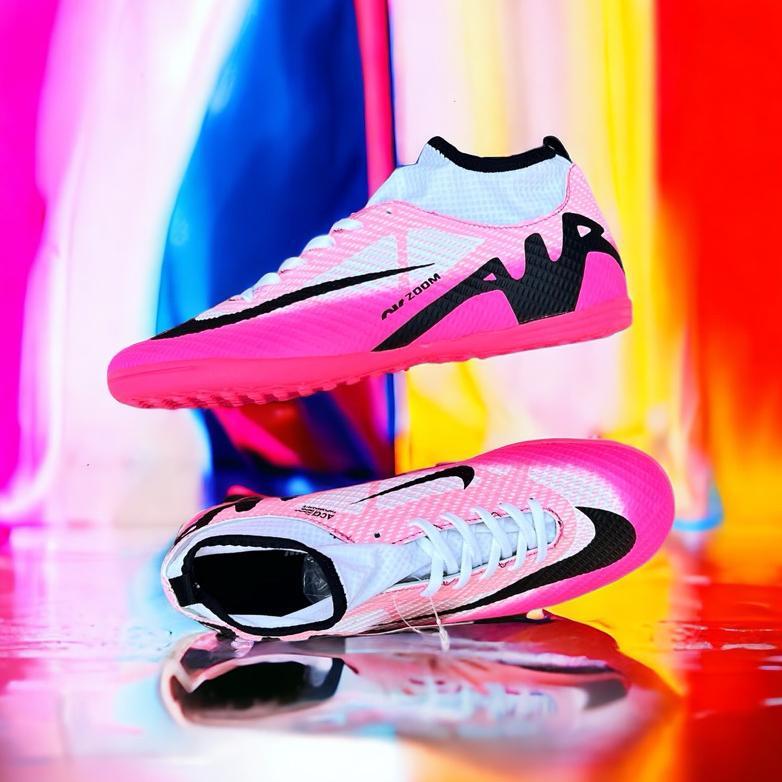 CUCI GUDANG (Paket Komplit) Sepatu Futsal Mercurial CR7 terbaru 2025 Putih Pink set