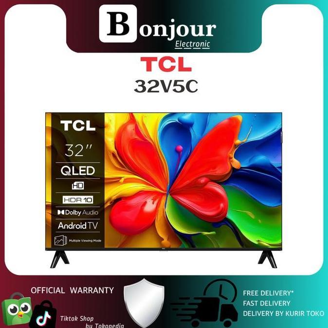 (Best) QLED TV TCL 32V5C Google TV 2K Full HD 32 Inch Dolby Audio TCL 32V5C