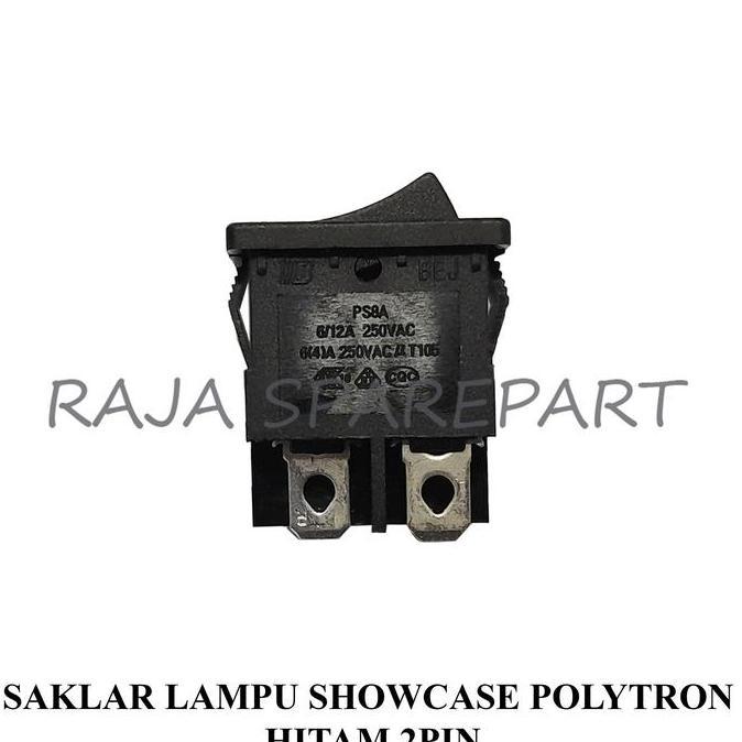 SWITCH SAKLAR 2PIN/SAKLAR LAMPU SHOWCASE POLYTRON HITAM 2PIN SGA27
