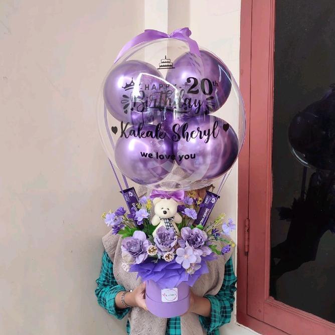 Buket Balon Bunga Buket Balon Small Boneka Mini