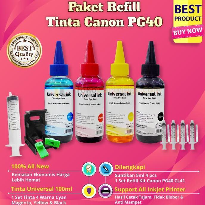 Paket Refill Tinta Printer Canon Refill Kit Model Pendek